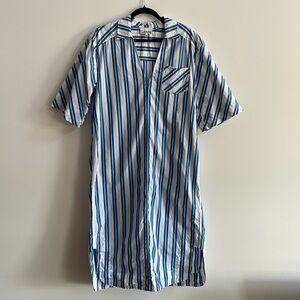 Ganni Striped V-Neck Short Sleeve Maxi Dress XXS/XS